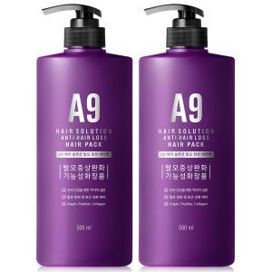 A9 탈모완화 대용량 헤어팩 트리트먼트 헤어에센스 500ml 2개