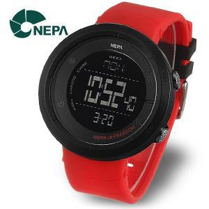 [네파] NEPA 월드타임 런닝 조깅 전자 군인시계 N338A-RED