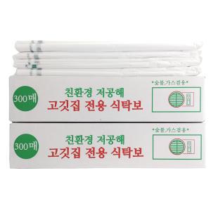 해피데이 고기집 전용 원형타공 숯불.가스겸용 일회용 비닐 식탁보, 1BOX