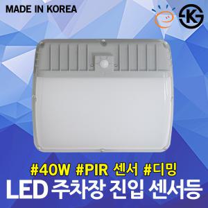 LED 주차장 진입 센서등 터널등 40W PIR 국산 리모콘 인체감지센서 직부등 진입로 디밍 벽등 적외선 입구등