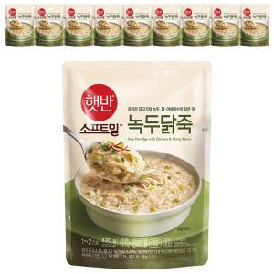 CJ 햇반 소프트밀 녹두닭죽, 420g, 10개