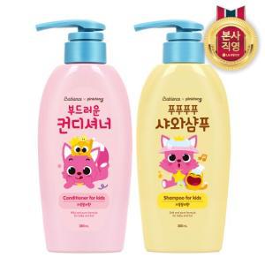 핑크퐁 샤와샴푸 380ml + 컨디셔너 380ml (자몽릴리향)