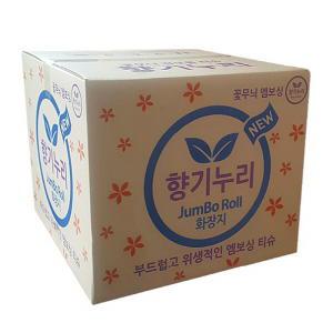 향기누리 3겹데코꽃무늬엠보싱 점보롤화장지 1box 16롤