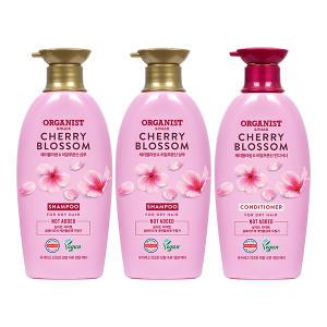 오가니스트 체리블라썸 수분케어 샴푸, 500ml, 2개 + 컨디셔너, 500ml, 1개