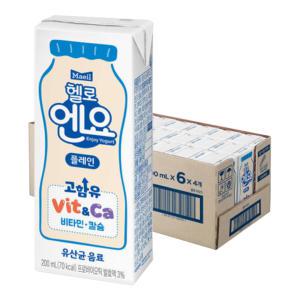 헬로엔요 플레인 유산균 음료 200ml X 24팩