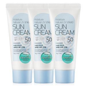 [바세린] 내추럴 UV 쉴드 선크림 60g 3개+클렌징폼 120ml / SPF50+ PA++++