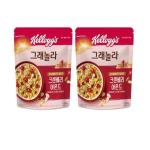 켈로그 크랜베리 아몬드 그래놀라, 1200g, 2개