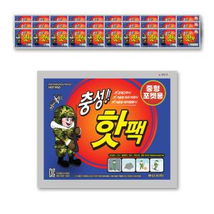 충성 핫팩 포켓형 중형 100g 30개