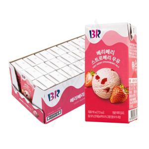 배스킨라빈스 베리베리 스트로베리 우유 190ml x 24팩 코스트코 딸기우유