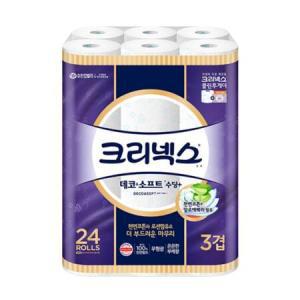 크리넥스 3겹 데코&소프트 수딩플러스 27Mx24롤 1팩