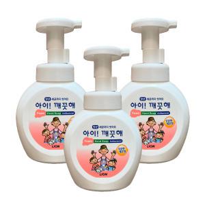 아이깨끗해 항균 폼 핸드워시 손세정제 상큼한 레몬향 250ml 용기 x 3개