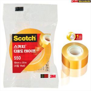 3M 스카치 다용도테이프 리필 550 18mm30M 12개