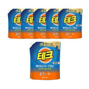 테크 베이킹+구연산 액체세제 일반 리필, 2L, 6개