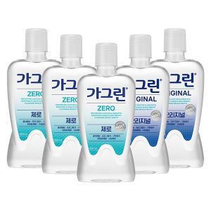 가그린 제로, 820ml, 3개 + 오리지널, 820ml, 2개