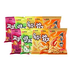 농심 새우깡, 90g, 2개 + 고구마깡, 83g, 2개 + 감자깡, 75g, 2개 +양파깡, 83g, 2개 + 옥수수깡, 70g, 2개