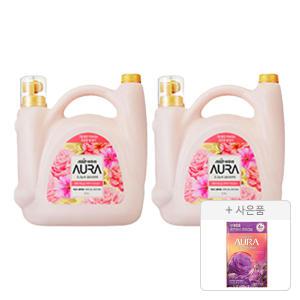 아우라 섬유유연제 5.5L 피오나블러썸, 2개 + 증정 ( 아우라 생화캡슐 자스민로즈,  680ml, 1개 )