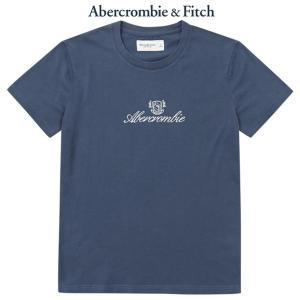 [Abercrombie&Fitch][A&FITCH] 아베크롬비&피치 자수로고 반팔티셔츠_ BULE