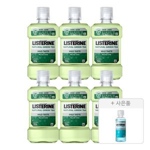 리스테린 그린티 마일드, 250ml, 6개 + 증정(쿨민트 마일드, 100ml, 1개)