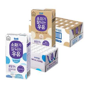 소화가잘되는우유 오리지널, 190ml, 24개 + 미숫가루, 190ml, 24개