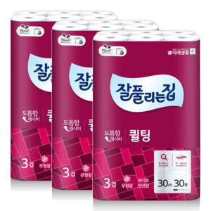 미래생활 잘풀리는집 퀼팅 화장지 30m 30롤 3팩