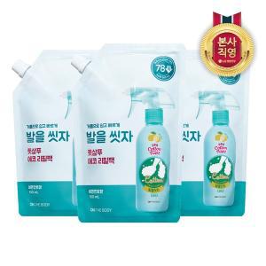 [엘지생활건강]온더바디 코튼풋 발을씻자 풋샴푸 레몬 리필 500ml 3개