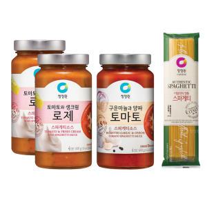 청정원 파스타소스, 로제, 600g, 2개 + 토마토, 600g, 1개 + 스파게티면, 500g, 1개