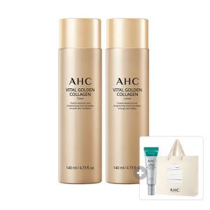 AHC 바이탈골든콜라겐토너 140ml, 1개+로션 140ml, 1개+유스래스팅리얼아이크림포페이스 7ml, 1개+쇼핑백