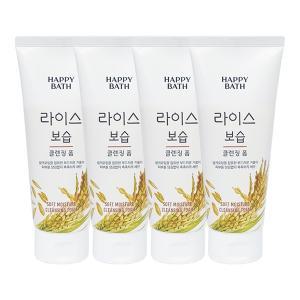 해피바스 라이스 보습 클렌징폼 200g x4