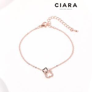 [하프클럽/]CIARA 14K Riomaggiore 클로버 샤인크로스 팔찌 (GoldPlated)