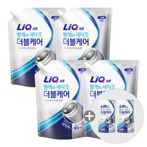 리큐 세탁조 더블케어 드럼 리필 2.1L, 4개 + 증정(더블케어 겸용 리필 300ml, 2개)