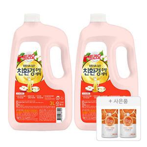 트리오 담은 발효식초 애플, 3L, 2개 + 증정(순샘 구연산 자몽 주방세제, 200ML, 2개)