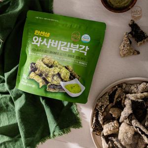 한선생 와사비김부각 (30g) × 3봉지 유기농 김 황토 소금 아빠 술안주 최고!!