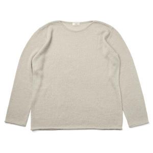 Verno Alpaca Piping Crew-neck Knit Light Gray