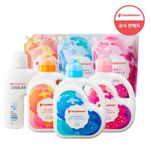 더블하트 유아 섬유세제 용기 1.2L x 2개 + 1.0L(리필) x 2개 (2+2) + 고농축 레스랩 섬유세제 50ml x 2개 외 모음전