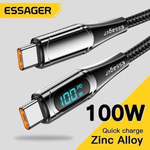 Essager-USB 타입 C To USB 케이블 100W5A PD 고속 충전 충전기 맥북 샤오미 삼성 Type-C 2M