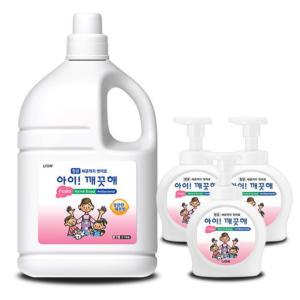 아이깨끗해 거품형 핸드워시 레몬향 4L + 리필 펌프용기 490ml3개