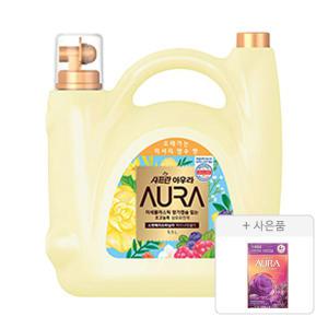 아우라 초고농축 섬유유연제 미드나잇골드, 5.5L, 1개 + 증정(생화캡슐 리필 자스민머스크, 680ml, 1개)