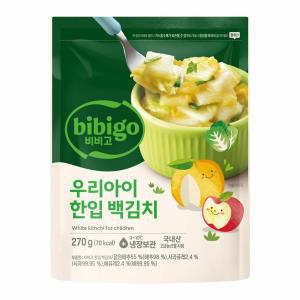 CJ 엄마손맛 자취 비비고 우리아이한입 백김치 270g 친정 볶음밥 첫 집밥 찌개