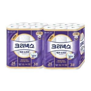 크리넥스 3겹 데코소프트 33m 24롤 x 2팩