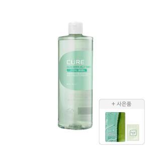 김정문알로에 큐어 워터 젤리 토너 500ml, 1개 + 증정(안티에이징 크림S 파우치, 2ml, 1개+ 큐어 알로에 슬라이스 젤리 마스크, 1매)