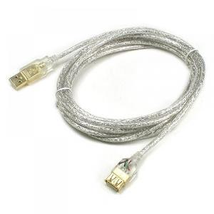 Coms USB 고급형 연장 케이블 3m 투명 GOLD 실버로 수입됨