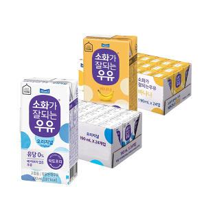 소화가잘되는우유 오리지널, 190ml, 24개 + 바나나, 190ml, 24개