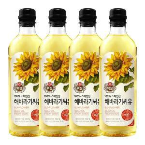 백설 해바라기씨유900ml x 4 식용유 오일