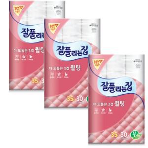 미래생활 잘풀리는집 더 도톰한 3겹 퀄팅 화장지 35mx30롤 3개