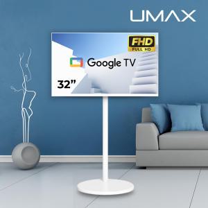 유맥스 Ai32GW 프리무빙 FHD 81cm 32인치 이동식 스마트 TV 삼탠바이미 중소바이미 중소기업 삼텐바이미 스탠드 스텐드 화이트