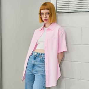 UNISEX 베이직 옥스포드 하프 셔츠 [PINK] / SBD2U03003-WOMAN