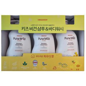 오가니스트 비건 퓨어 마일드 키즈 샴푸 & 바디워시 500ml x 3개