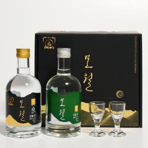 모월 인 41도 + 로 25도 375ml 선물세트 모월소주 (전용잔, 케이스 포함)