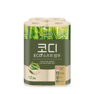 코디 ECO 소프트 밤부 대나무천연펄프 화장지 30M12롤 1팩(총12롤 무료배송)