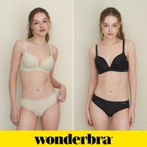 [Wonderbra] 퓨징 볼륨 노와이어 브라팬티 4종세트 올리브그린+블랙 WBW4N3436_T